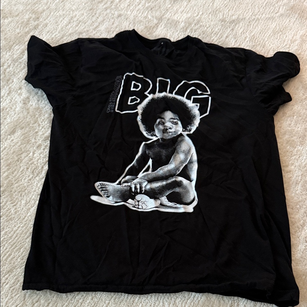 Black Graphic T-Shirt with Baby notorious BIG Design